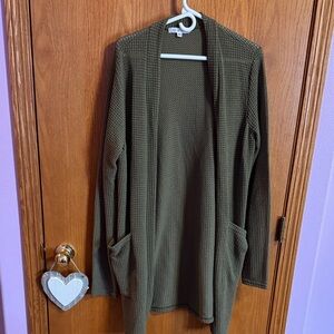 Olive Green Women's Sweater Cardigan